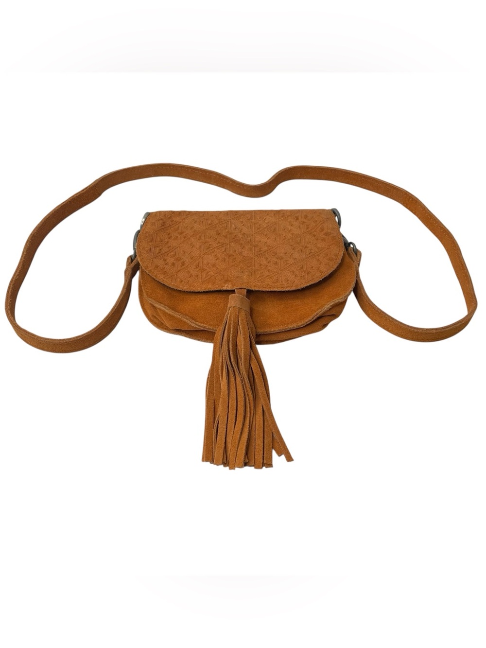 UO Ecote Leanne Suede Leather Mini Snap Saddle Crossbody Bag Brown